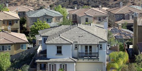 San Diego County is the 8th hottest home market in the country, says Realtor.com. Pictured: Homes are closely situated in this planned community in Scripps Ranch.