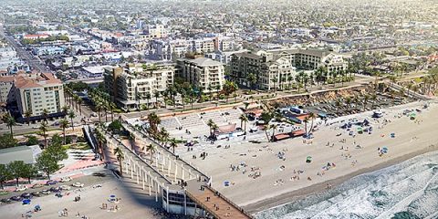 A $200 million twin hotel project by S.D. Malkin Properties is among several projects bringing new life to downtown Oceanside. Rendering courtesy of S.D. Malkin Properties